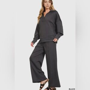 Zenana Outfitters Black Quarter-Zip Sweatshirt